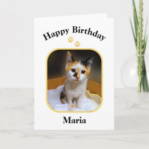 Maria Calico Kitten Grattis på födelsedagen Card Kort