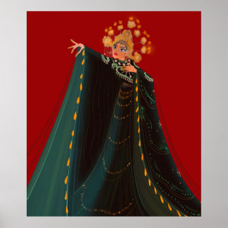 Maria Callas as as Turandot tecknade figurer red v Poster