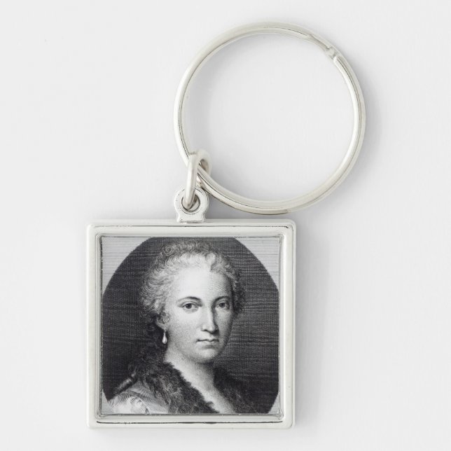 Maria Gaetana Agnesi Fyrkantig Silverfärgad Nyckelring (Framsidan)