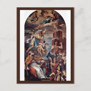 Maria Gloria with Archangel Gabriel and St. Eusebi Vykort