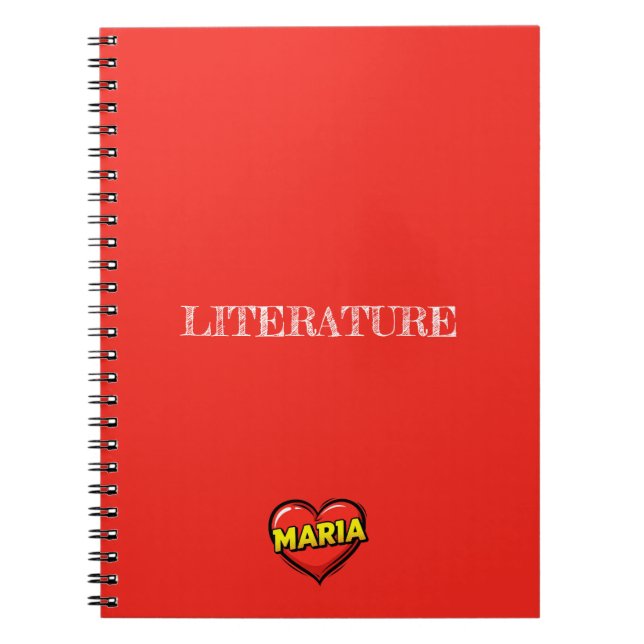 Maria Heart Röd Anteckningsbok (Framsidan)