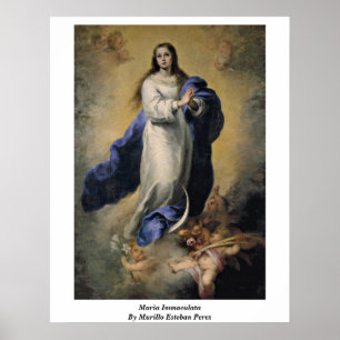 Maria Immaculata av Murillo Esteban Perez Poster