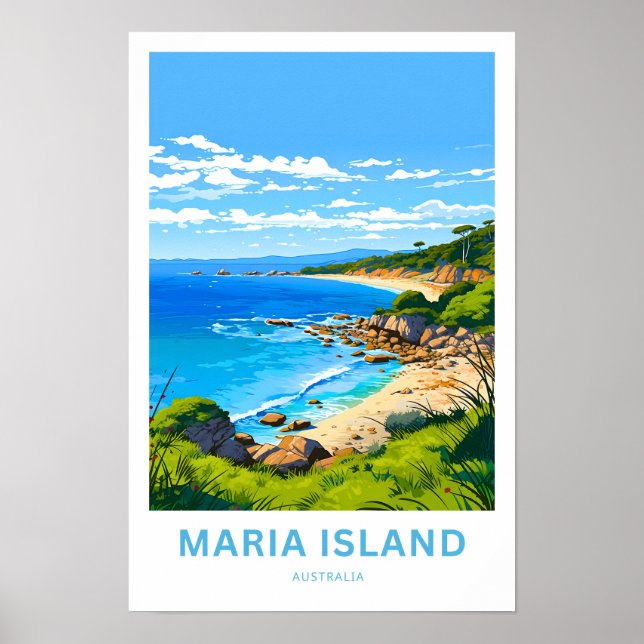 Maria Island Australia Travel Print Poster (Framsidan)