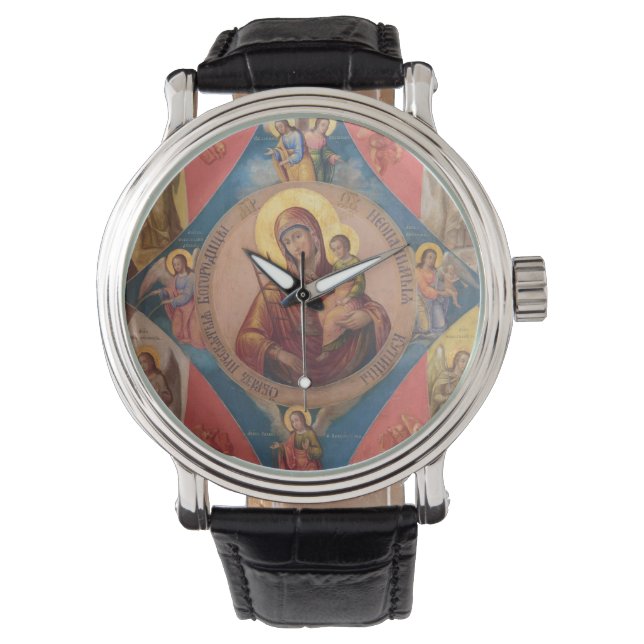 Maria, Jesus och änglar Armbandsur (Framsida)