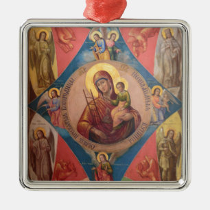 Maria, Jesus och änglar Julgransprydnad Metall