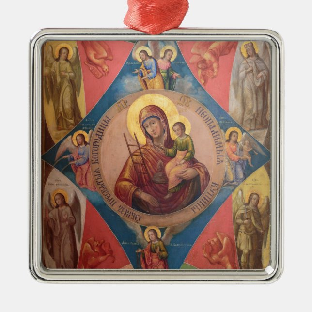Maria, Jesus och änglar Julgransprydnad Metall (Framsidan)