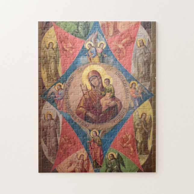Maria, Jesus och änglar Pussel (Vertikal)