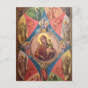 Maria, Jesus och änglar Vykort