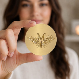 Maria Katolsk monogram från 1800-talet Runt Klistermärke