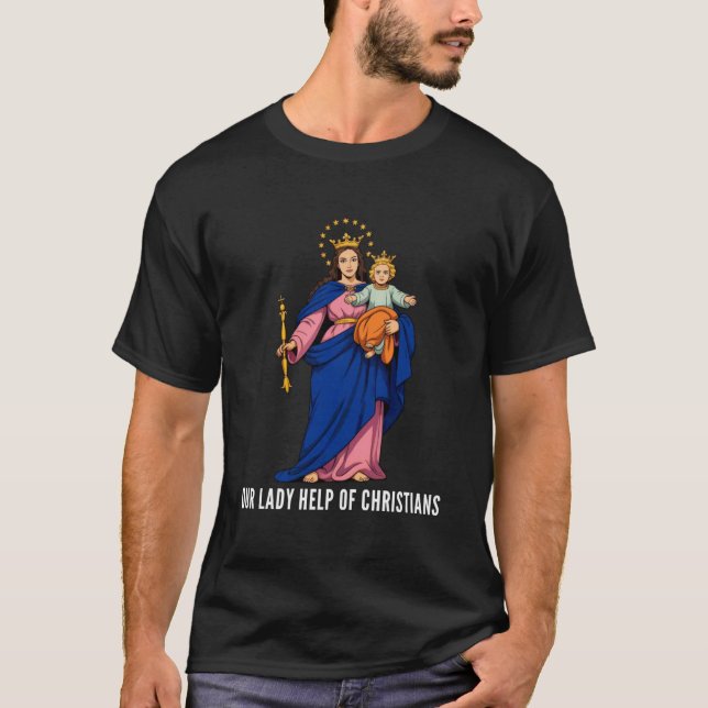 Maria Kristi Himmelsfärd Katolsk T Shirt (Framsida)