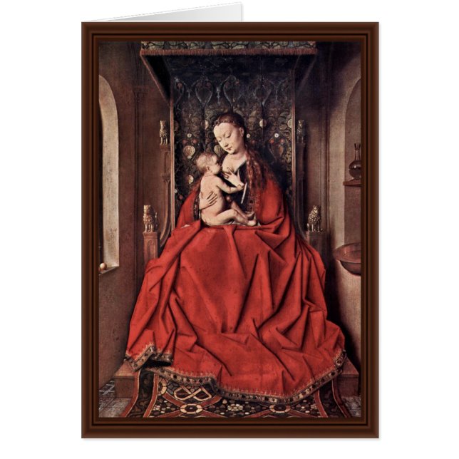 Maria Lactans med den Eyck Jan skåpbilen (bäst Hälsningskort (Framsidan)