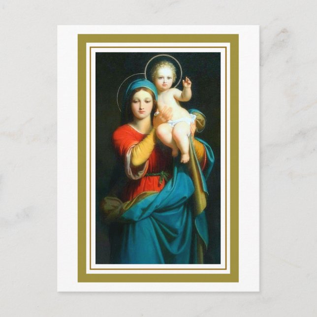 Maria lyfter Jesus Andaktskort Vykort (Framsida)