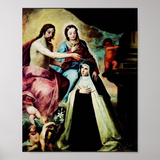 Maria Magdalena de Pazzi av Pedro de Moya Poster (Framsidan)
