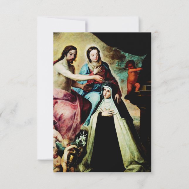 Maria Magdalena de Pazzi av Pedro de Moya Tack Kort (Framsida)