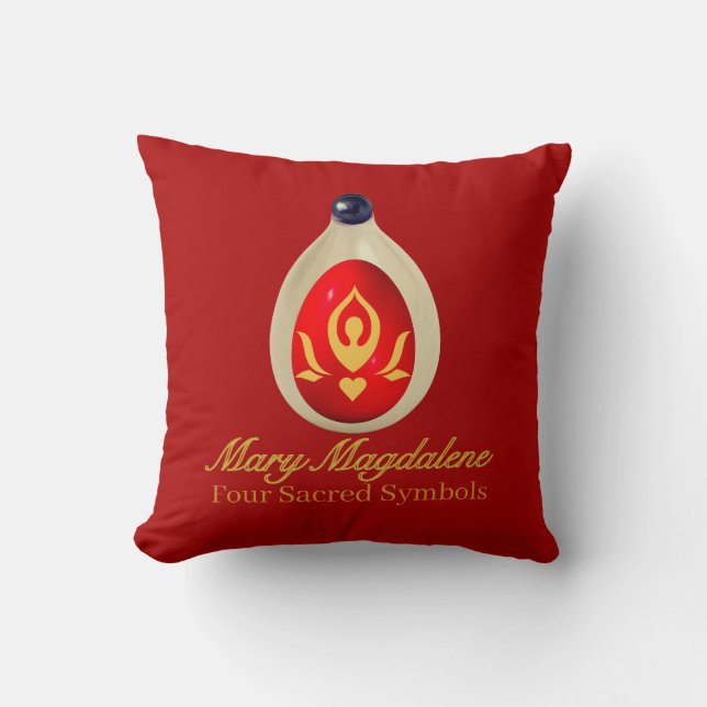 Maria Magdalena - Fyra Sakrala Symboler Kudde (Framsida)