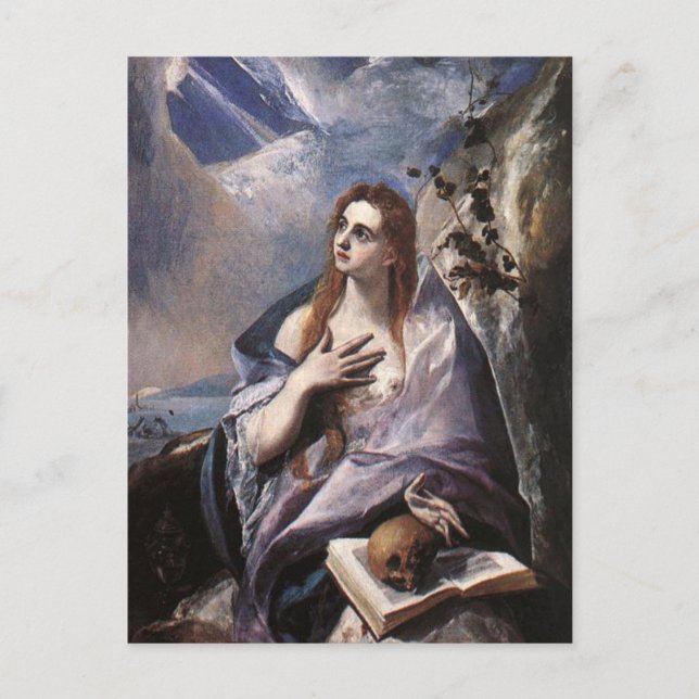 Maria Magdalena i botgöring av El Greco vykort (Framsida)