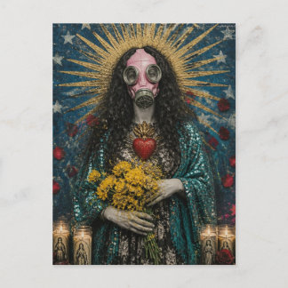 Maria Magdalena i en rosa gasmask Vykort