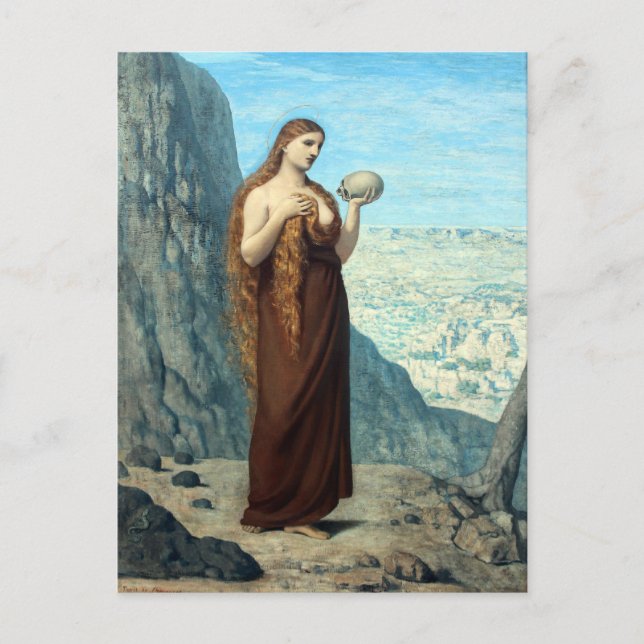 Maria Magdalena i öknen av Puvis de Chavannes Vykort (Framsida)