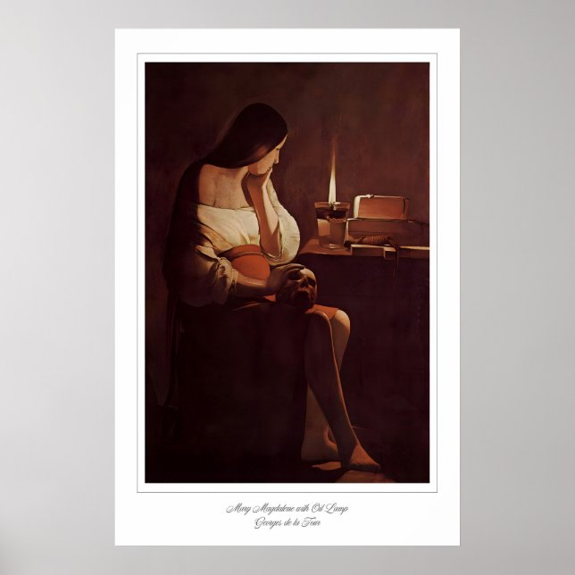 Maria Magdalena med oljelampa Konsttryck. Häxor Poster (Framsidan)