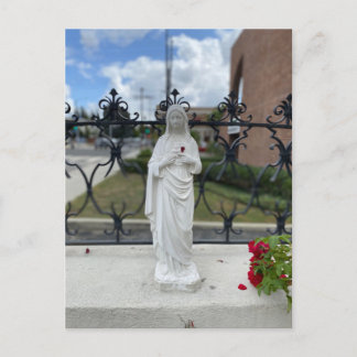 Maria med hjärteblomma vykort