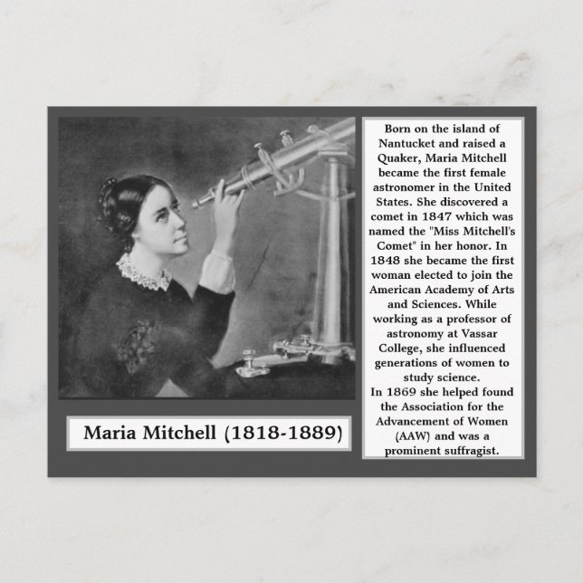 Maria Mitchell Scientist Astronomer Suffragist Vykort (Framsida)