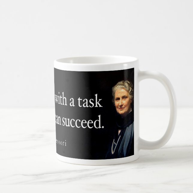 Maria Montessori citationsteckenmugg Kaffemugg (Höger)