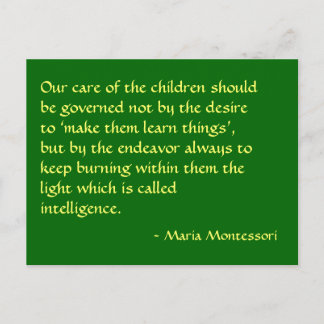 Maria Montessori-citattnr 1-vykort Vykort