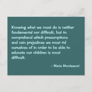 Maria Montessori-citattnr 2 Vykort