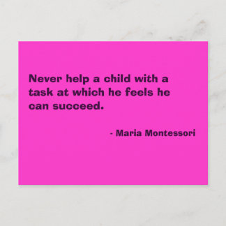Maria Montessori-citattnr 6-vykort Vykort