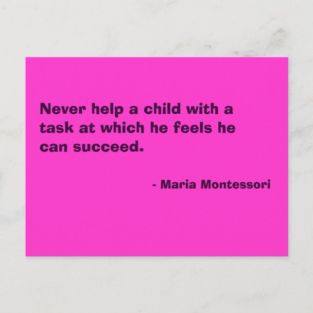 Maria Montessori-citattnr 6-vykort Vykort (Framsida)