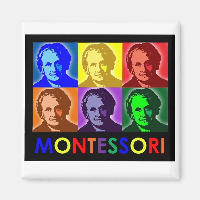 Maria Montessori Pop-Art Magnet (Framsidan)