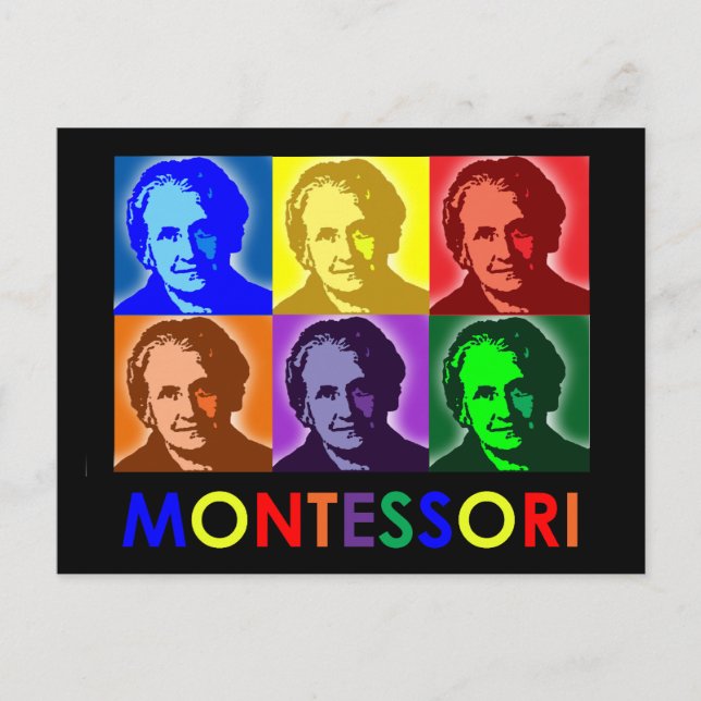 Maria Montessori Pop-Art Postcard Vykort (Framsida)