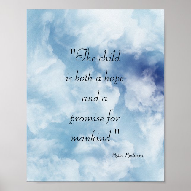 Maria Montessori Quote Poster (Framsidan)