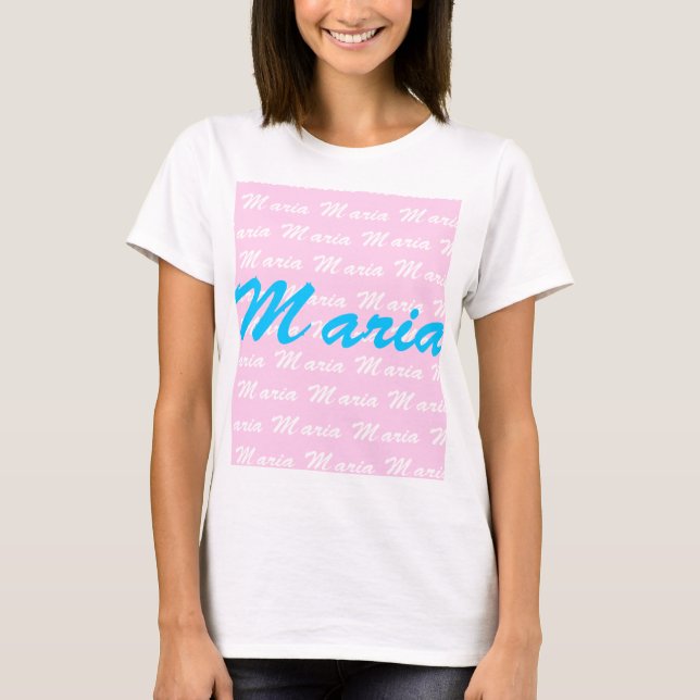 Maria Namn Design Mönster T Shirt (Framsida)