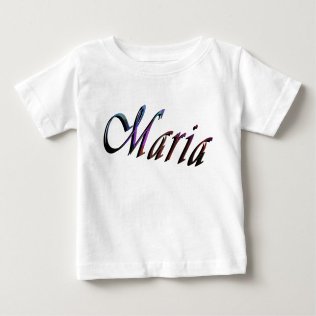 Maria, Namn Logotyp, Baby White T-shirt (Framsida)