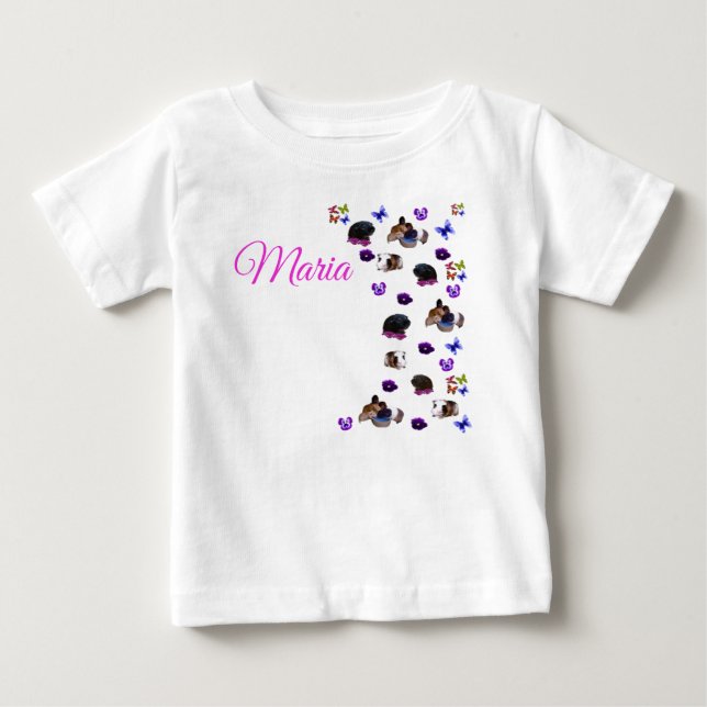 Maria, Namn Med Marsvin Och Stillaftonsviol, T Shirt (Framsida)