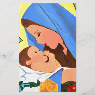 Maria och baby Jesus Brevpapper