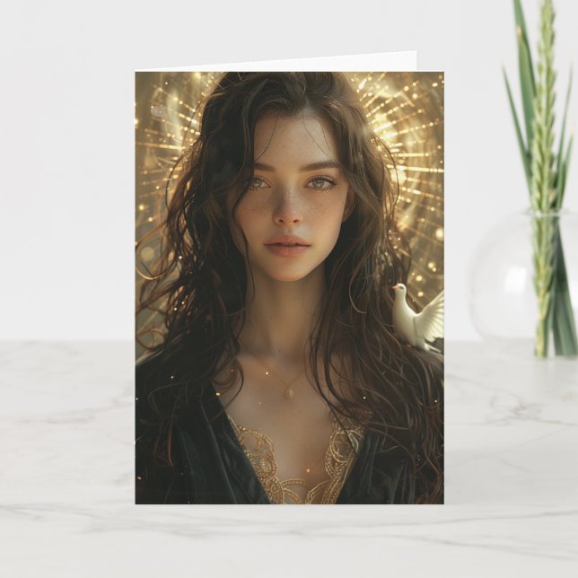 Maria och duvan kort (Framsida)