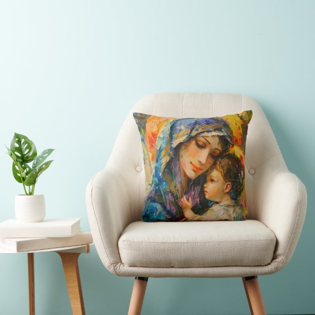 Maria och Jesus Expressionism Kudde (Stol)