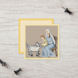 Maria och Jesus hälsar lammen