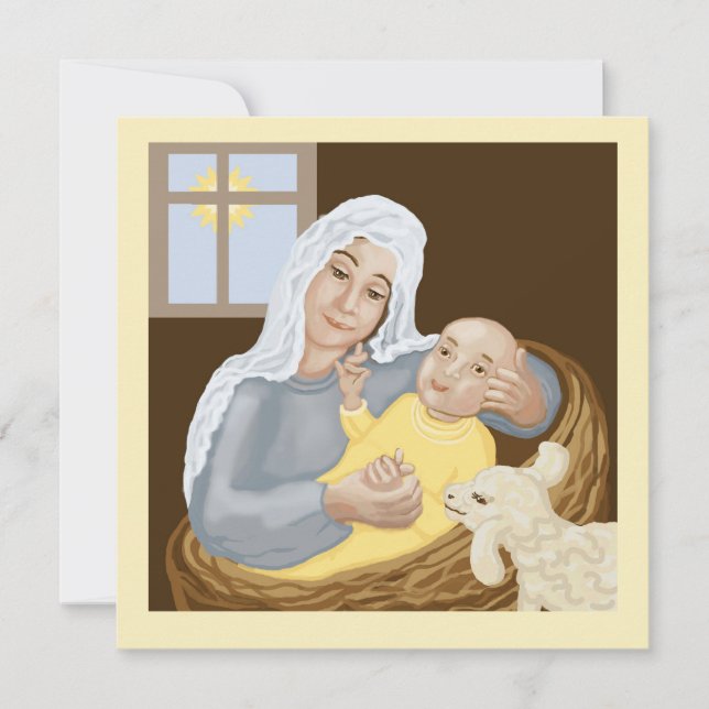 Maria och Jesus Julkort (Framsida)