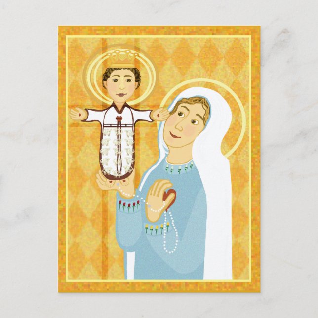 Maria och Jesus modern katolsk ikon Vykort (Framsida)
