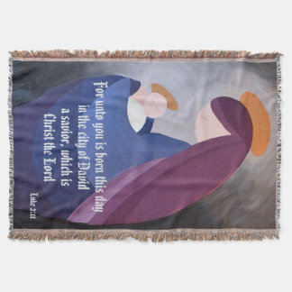 Maria och Jesusbarnet Lukasevangeliet 2:11 vintage Filt