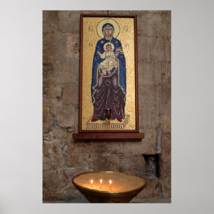 Maria och Jesusmosaik Poster