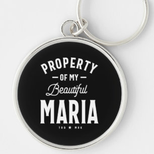 Maria Personlig Namn Birthday Gift Rund Silverfärgad Nyckelring
