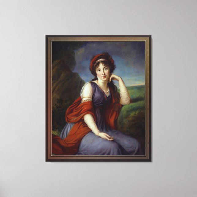 Maria Razumovskaya från Elisabeth-Louise Le Brun Canvastryck (Framsida)