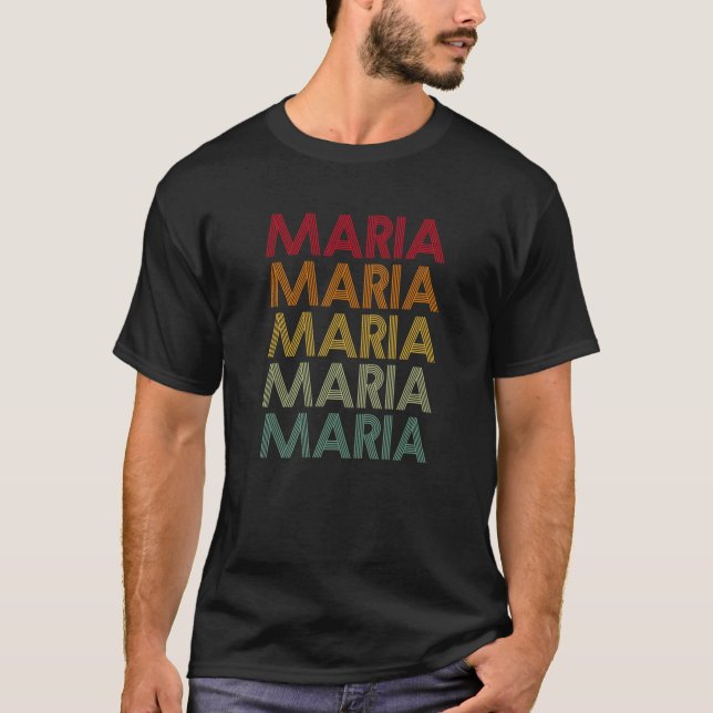 Maria Retro Namn Humor Nickname T Shirt (Framsida)
