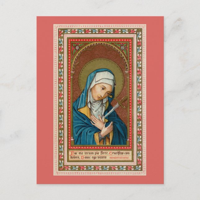 Maria som Mater Dolorosa (Sorgens moder) (SAU20) Vykort (Framsida)