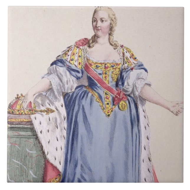 Maria Theresa (1717-80) Empress av Österrike, från Kakelplatta (Framsidan)