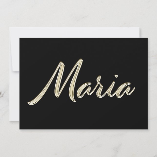 Maria white gold Handwriting Karte Kort (Framsida)